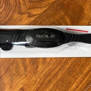 Sole integrated heart rate monitor transmitter.